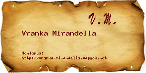Vranka Mirandella névjegykártya